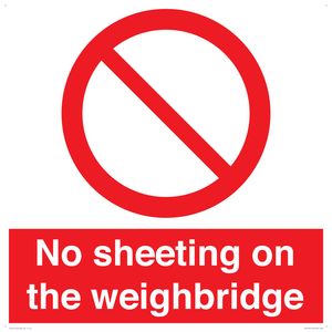 No sheeting on the weighbridge